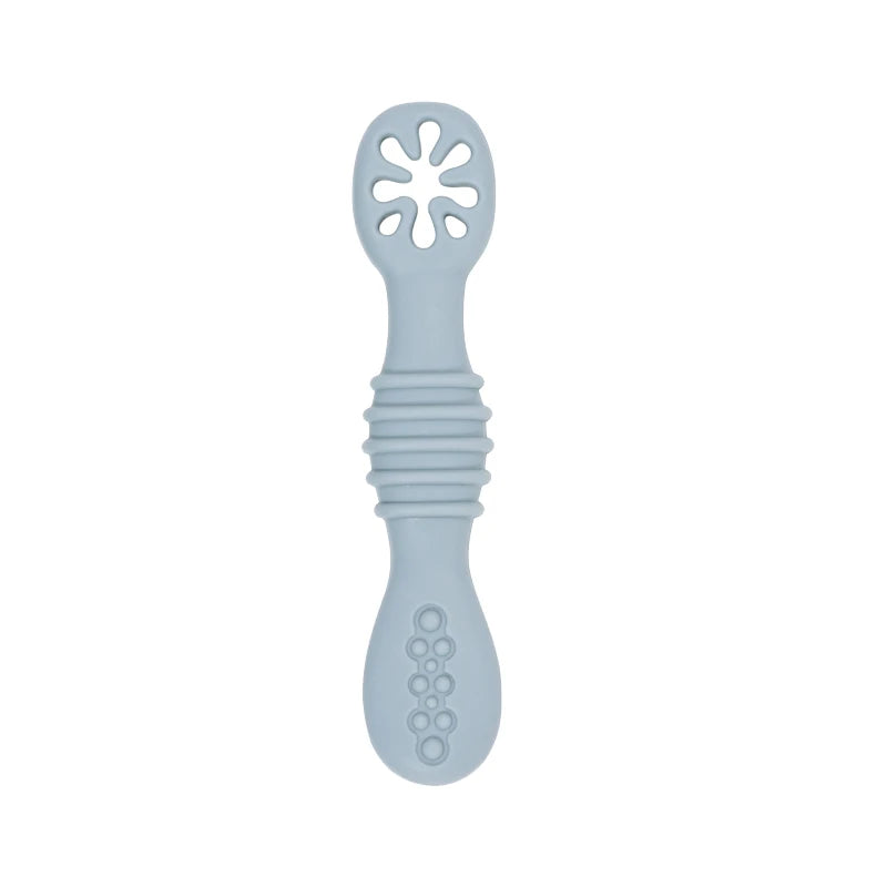 Baby Silicone Grinding Training Spoon Feeding Complementary Food Rice Paste Double Headed Soft Spoon Sticky Licking Rod