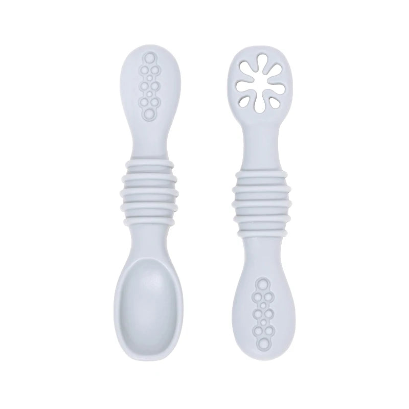 Baby Silicone Grinding Training Spoon Feeding Complementary Food Rice Paste Double Headed Soft Spoon Sticky Licking Rod