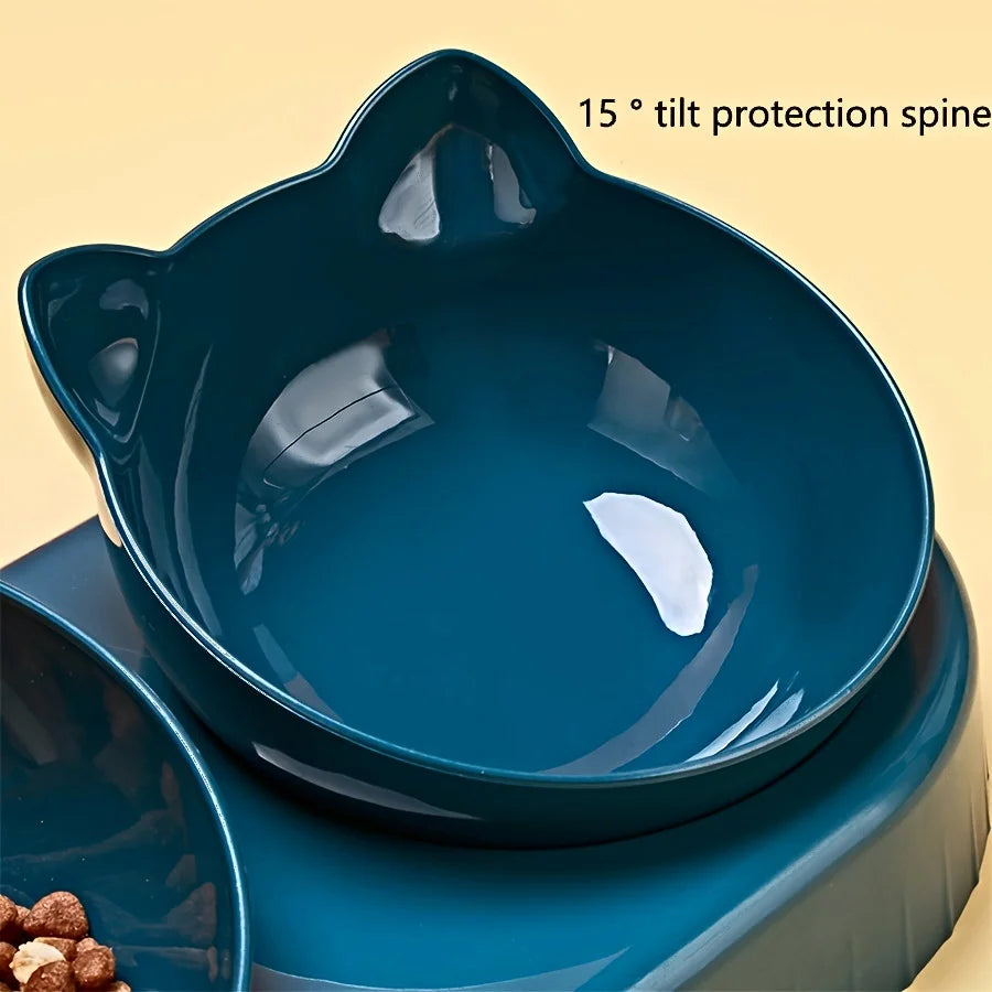 Elevated Cat Bowl Set with Gravity Water Dispenser – 3-in-1 Feeding Station