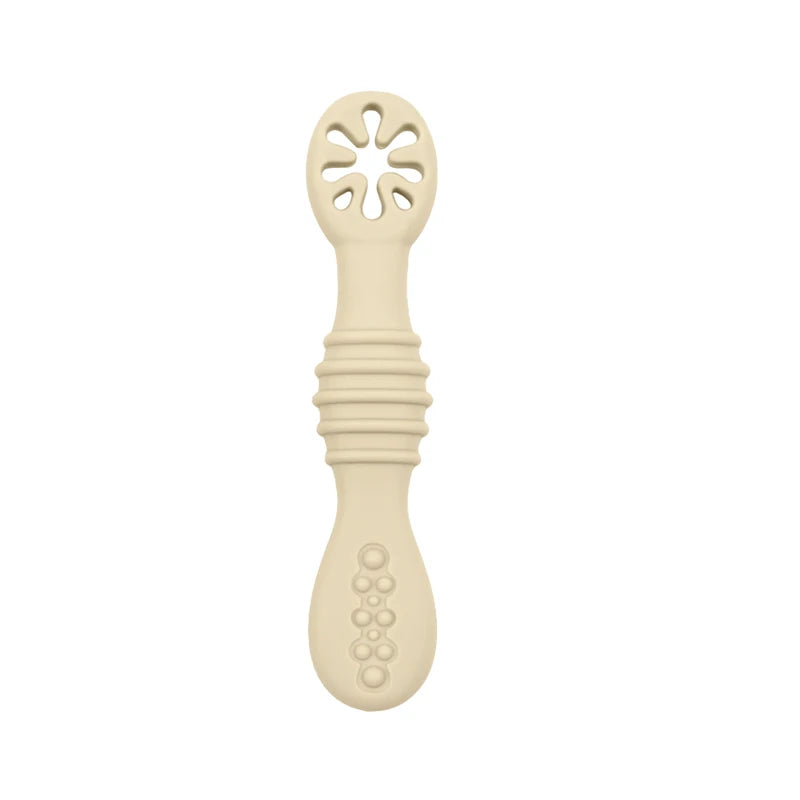Baby Silicone Grinding Training Spoon Feeding Complementary Food Rice Paste Double Headed Soft Spoon Sticky Licking Rod