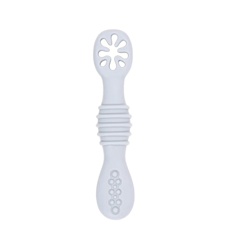 Baby Silicone Grinding Training Spoon Feeding Complementary Food Rice Paste Double Headed Soft Spoon Sticky Licking Rod