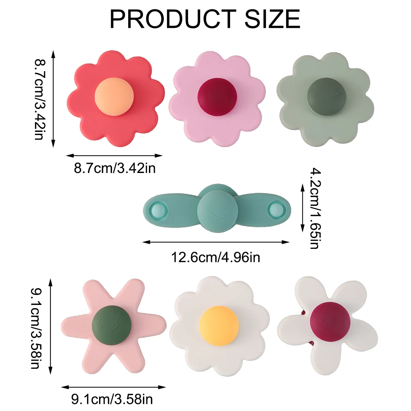 Silicone Flower Baby Teether & Sensory Suction Toy