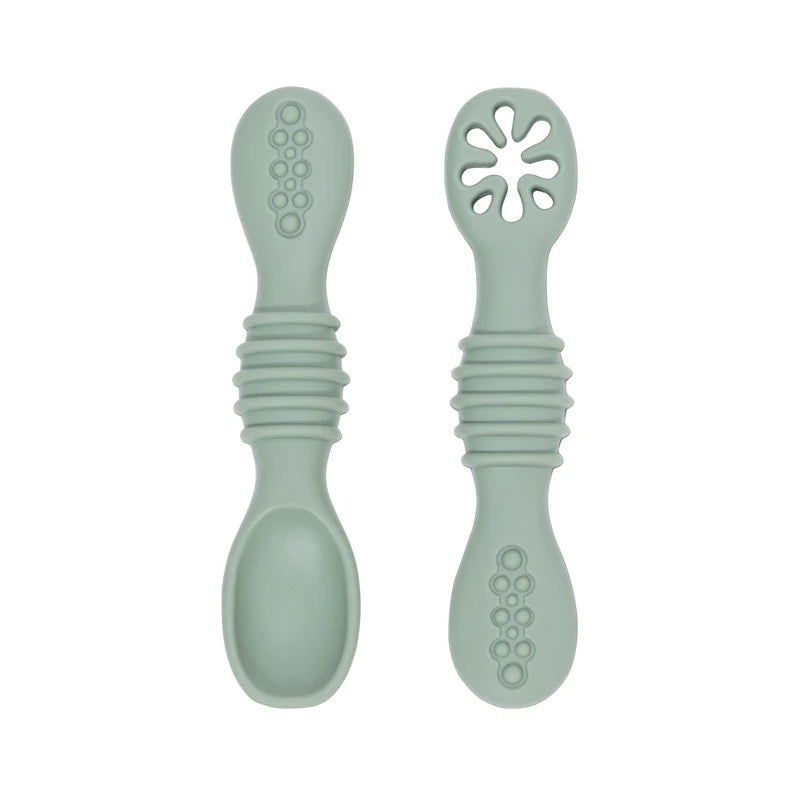 Baby Silicone Grinding Training Spoon Feeding Complementary Food Rice Paste Double Headed Soft Spoon Sticky Licking Rod