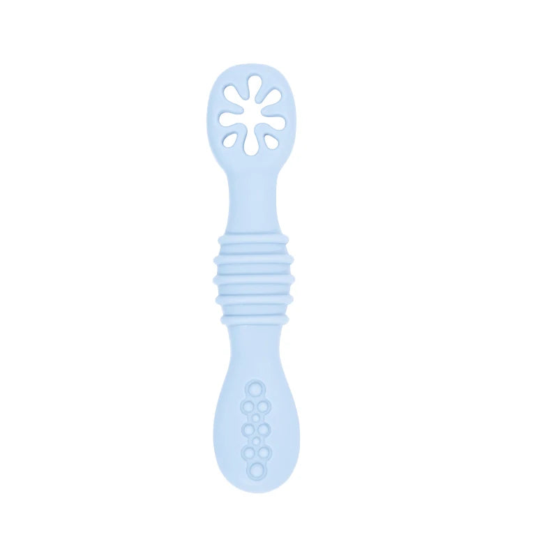 Baby Silicone Grinding Training Spoon Feeding Complementary Food Rice Paste Double Headed Soft Spoon Sticky Licking Rod