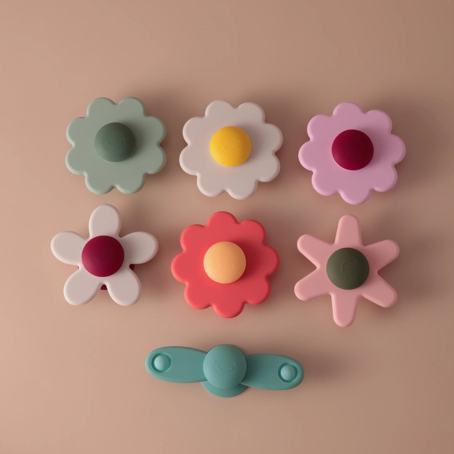 Silicone Flower Baby Teether & Sensory Suction Toy
