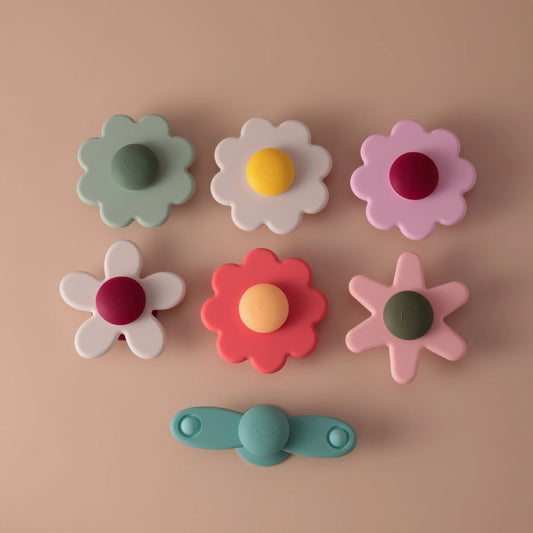 Silicone Flower Baby Teether & Sensory Suction Toy